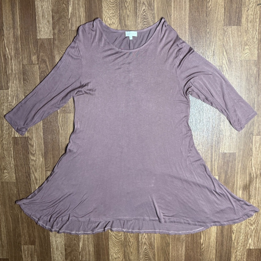 Simply Southern Tunic Top Womens Medium Mauve Purple 3/4 Sleeve Casual